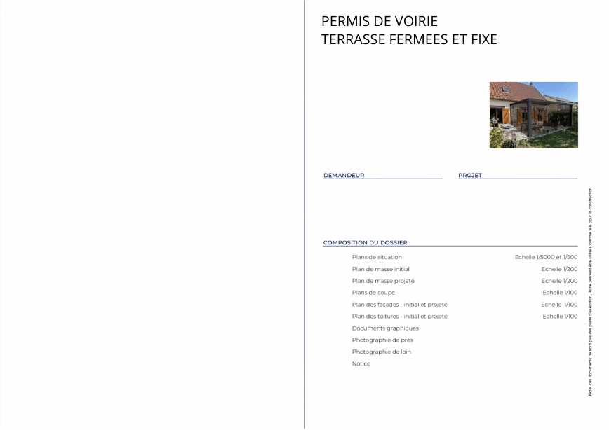 Permis de voirie en ligne : terrasses fermées et fixes